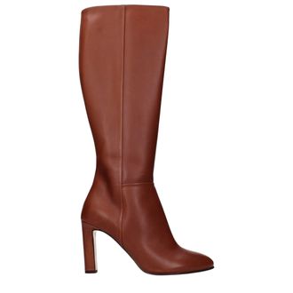 Eleventy Brown Leather High Heel Womens Boots