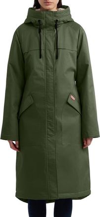 Hunter Jane Hooded Water Repellent Coat in Hunter Green at Nordstrom, Size X-Small