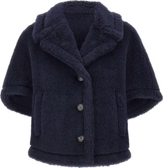 Max Mara Mini Kimono Jas - Dames - Jassen - Blauw - M/L - Kasjmier - Jassen