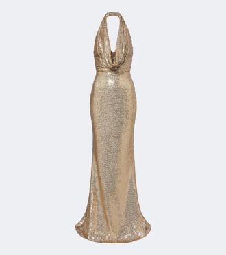 Elie Saab Sequined halterneck gown