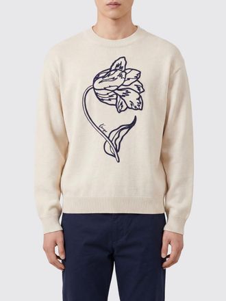 Kenzo Maglia in misto lana e cotone con motivo floreale e logo ricamato