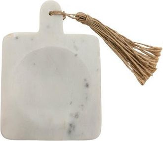 Foreside Home And Garden 4 x 6 White Marble Spoon Rest Holder w/ Jute Decorative Tassel at Nordstrom