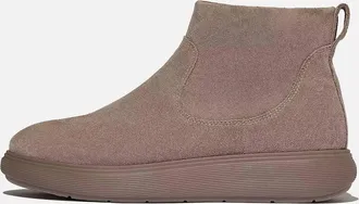 FitFlop Womens Iq-Comff Suede Zip Ankle Boots In Taupe