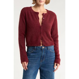 Abound Eyelash Knit Cardigan in Burgundy Tannin at Nordstrom Rack, Size X-Large