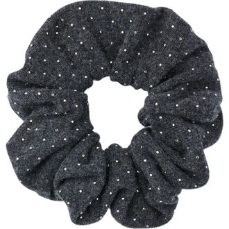 Sandro Rhinestone knit scrunchie in Charcoal Grey at Nordstrom