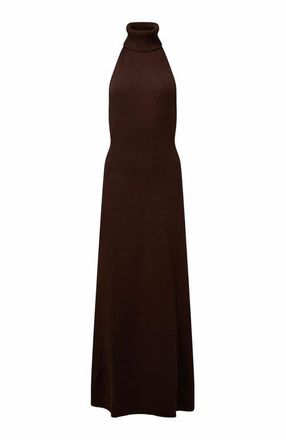 WeWoreWhat Open Back Halter Maxi Dress in Brown at Nordstrom, Size X-Large