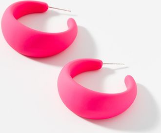 Simons Womens Large coloured acrylic Hoop Earrings