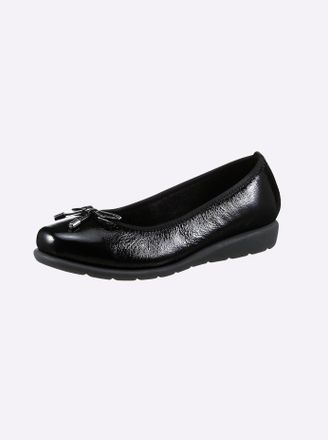 Casual Looks Ballerina CASUAL LOOKS, Damen, Gr. 36, schwarz, Lackleder, Basic, Schuhe Ballerina