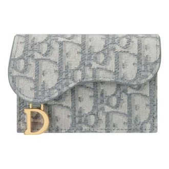 Dior Saddle Flap Card Holder Grey Oblique Jacquard S5611CTZQ-M932