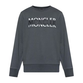 Moncler Sweatshirts, male, Gray, Size: 2XL Sweatshirt With Printed Logo