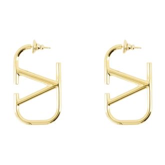 Valentino Garavani Earrings, female, Yellow, Size: ONE SIZE VLogo Signature Metal Earrings