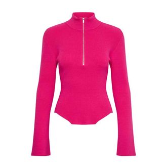 Gestuz Rosa Zipper Pullover Sweater - Dames - Truien - Roze - Maat: L Katoen