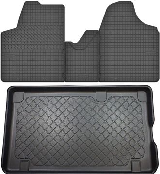OEM Juego De Alfombrillas De Goma Para Citro&euml;n Jumpy Ii Van (2007-2016) + Alfombrilla Para Maletero