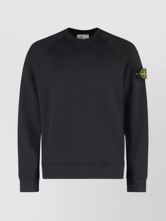 Stone Island crew-neck cotton sweatshirt with raglan sleeves