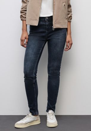 Street One Slim-fit-Jeans STREET ONE Style York, Damen, Gr. 34, L&auml;nge 32, blau schwarz washed, Denim/Jeans, Obermaterial: 99% Baumwolle, 1% Elasthan, unifarben, 