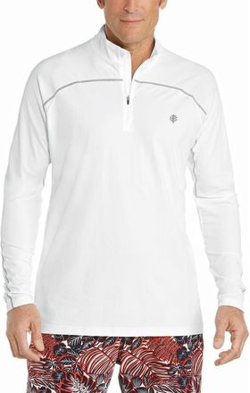 Coolibar Mens Zip Rash Guard - UPF 50+ Sun Protection - Nocona in White at Nordstrom, Size Xx-Large