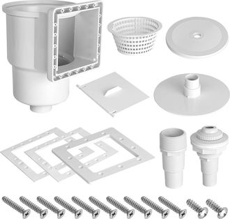 OEM Skimmer, 1 Boquilla De Retorno, 2 Adaptadores De 38 Mm, Blanco O Beige, Para Piscinas Elevadas