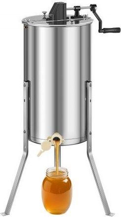 OEM Extractor De Miel Manual De Acero Inoxidable 340 Mm Centr&iacute;fuga Separador De Miel 2 Marcos Con Tapa Transparente Soporte Altura Ajustable 30-38 Cm Equi