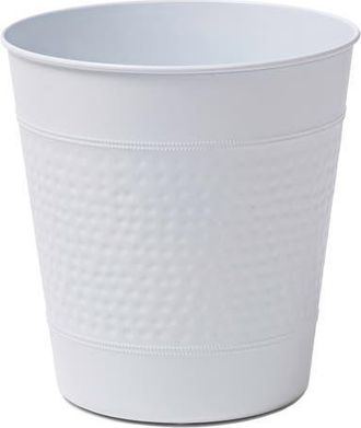 Happimess Riley Modern Classic Hammered Steel Accent 2-Gallon Wastebasket in Matte White at Nordstrom