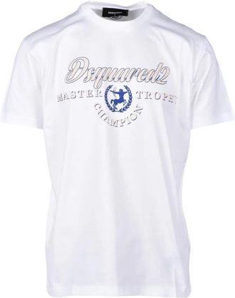 Dsquared2 Katoenen T-shirt - Heren - T-shirts - Wit - M - Katoen - Tops