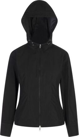 Moncler Zwarte Jassen met Polyester en Katoen - Dames - Winterjassen - Zwart - L - Katoen - Jassen