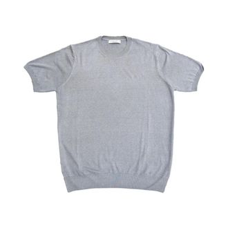 Ferrante T-Shirts, male, Gray, Size: XL Soft Cotton Silk Round Neck Sweater