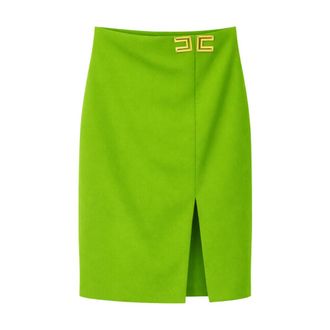 Elisabetta Franchi Pencil Skirts, female, Green, Size: XL Midi Pencil Skirt