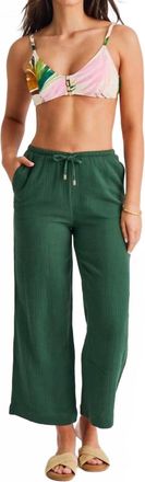 Everyday Sunday Linen Blend Cover Up Pants In Rain Forest