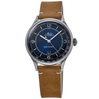 Mido Multifort Patrimony Blue Dial Leather Strap Mens Watch M040.407.16.040.00