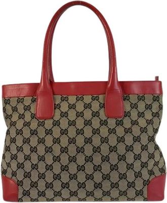 Gucci Pre-owned Tote Bags, female, Multicolor, Size: ONE SIZE Pre-owned Vintage Canvas Tote Bag