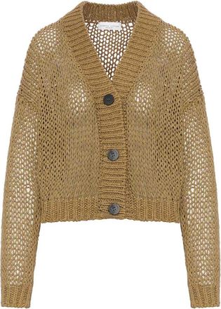 Roberto Collina Cropped Cardigan In Perforated Knit