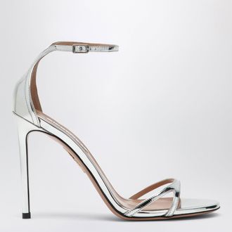 Aquazzura Sandali Nuda 85 in pelle metallizzata argento