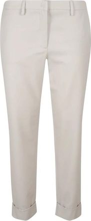 Fabiana Filippi Cropped Broeken - Dames - Vrijetijds broeken - Beige - S - Leer - Broeken