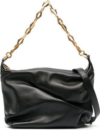 Jimmy Choo London Diamond zip-up leather shoulder bag - women - Calf Leather - One Size - Black