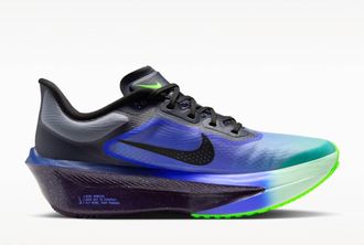 Nike Womens Zoom Fly 6 Glam Running Shoes In Dark Obsidian/racer Blue/emerald Rise/black