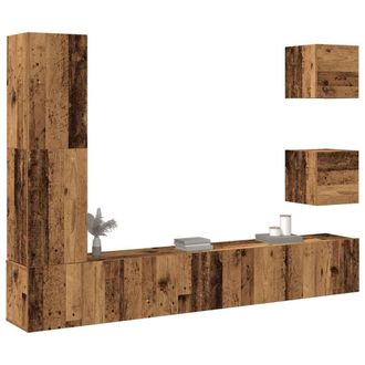 Berkfield Home 5 Piece TV Cabinet Set Wall-mounted Old Wood Engineered Wood