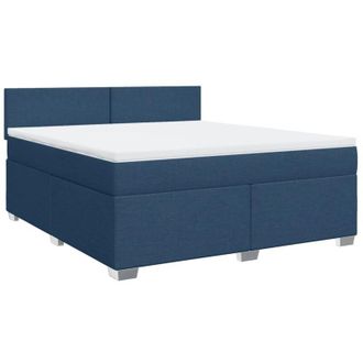 vidaXL Cama Box Spring Con Colch&oacute;n Tela Azul 180x200 Cm Vidaxl