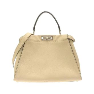 Fendi Pre-owned Selleria Peekaboo Calf Bag - Dames - Vintage Handtas - Beige - ONE Size - Leer - Vintage