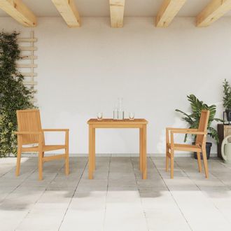 vidaXL Vidaxl - Juego De Comedor Para Jard&iacute;n 3 Pzas Madera Maciza De Teca