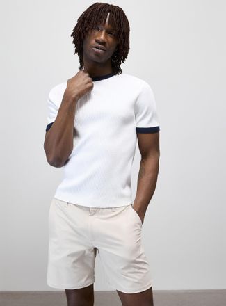 Le 31 Mens Trimmed ribbed sweater