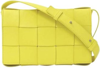 Bottega Veneta Pre-owned Cross Body Bags, female, Yellow, Size: ONE SIZE Pre-owned Leather Shoulder Bag