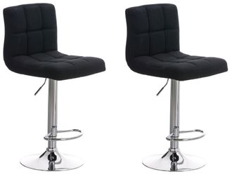 Clp Clp - Set De 2 Taburetes De Bar Peru En Tela Negro