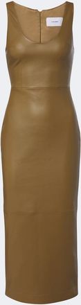 Alex Perry Leather midi dress