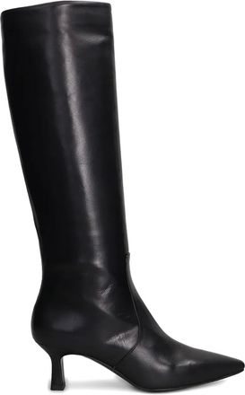 Julie Dee pointed-toe leather knee-high boots - women - Calf Leather/Calf Leather/Calf Leather - 40 - Black