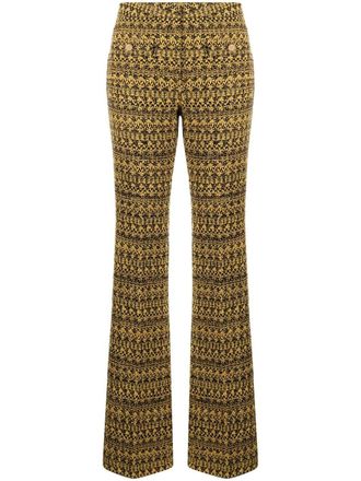 Alessandra Rich Pantalon met grafische print - Geel