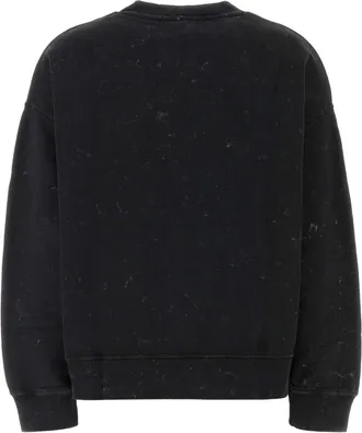 Ganni Womens Graphite Cotton Oversize Sweatshirt Phantom Exterior: Organic Maglieria Sweater