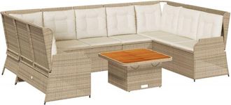 vidaXL Set De Muebles De Jard&iacute;n Y Cojines 7 Pzas Rat&aacute;n Sint&eacute;tico Beige Vidaxl