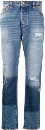Palm Angels Jeans dritti con effetto vissuto Palm Angels x Moncler - Blu