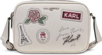 Karl Lagerfeld Maybelle Pins+Rhinestones Crossbody in Winter White/silver at Nordstrom