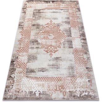 RugsX Alfombra Core W9797 Marco, Roseta - Estructural, Dos Niveles De Vell&oacute;n, Beige / Rosado Beige 140x190 Cm